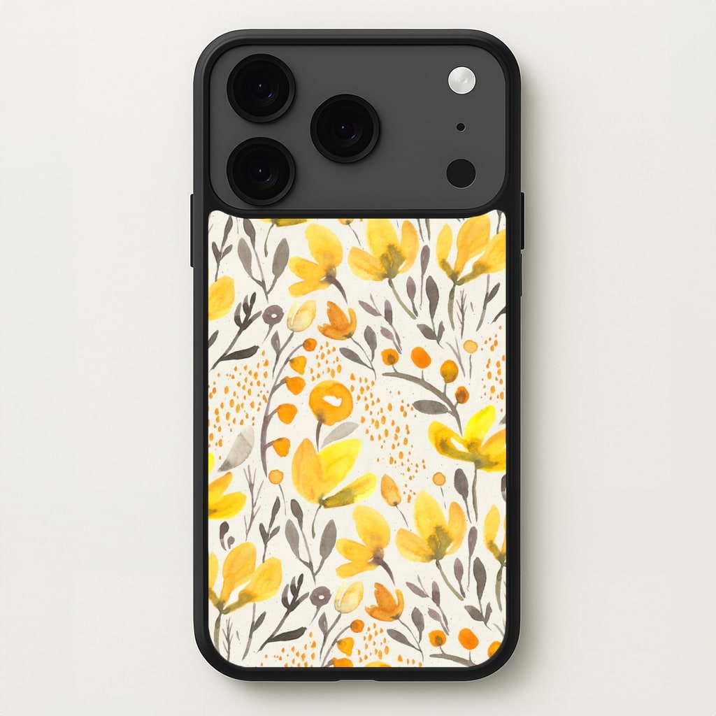 Yellow Field Floral Phone Case for iPhone 17 Pro