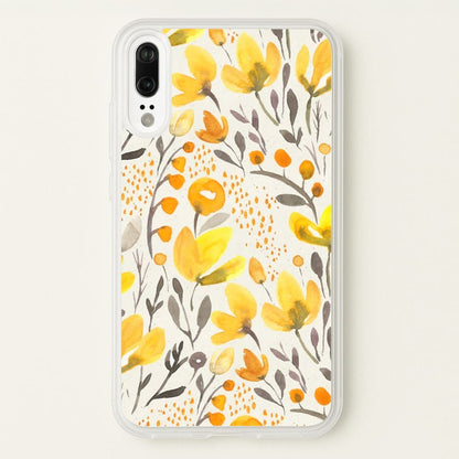 Yellow Field Floral  - Floral Phone Case for Huawei P20