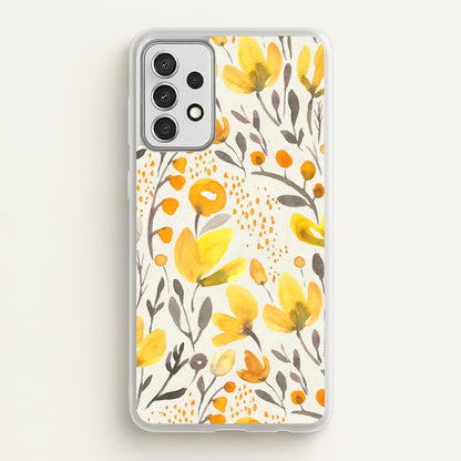 Yellow Field Floral  - Floral Phone Case for Galaxy A52 / A52s