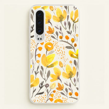 Yellow Field Floral  - Floral Phone Case for Huawei P30