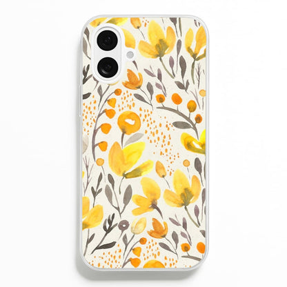 Yellow Field Floral  - Floral Phone Case for iPhone 16 Plus