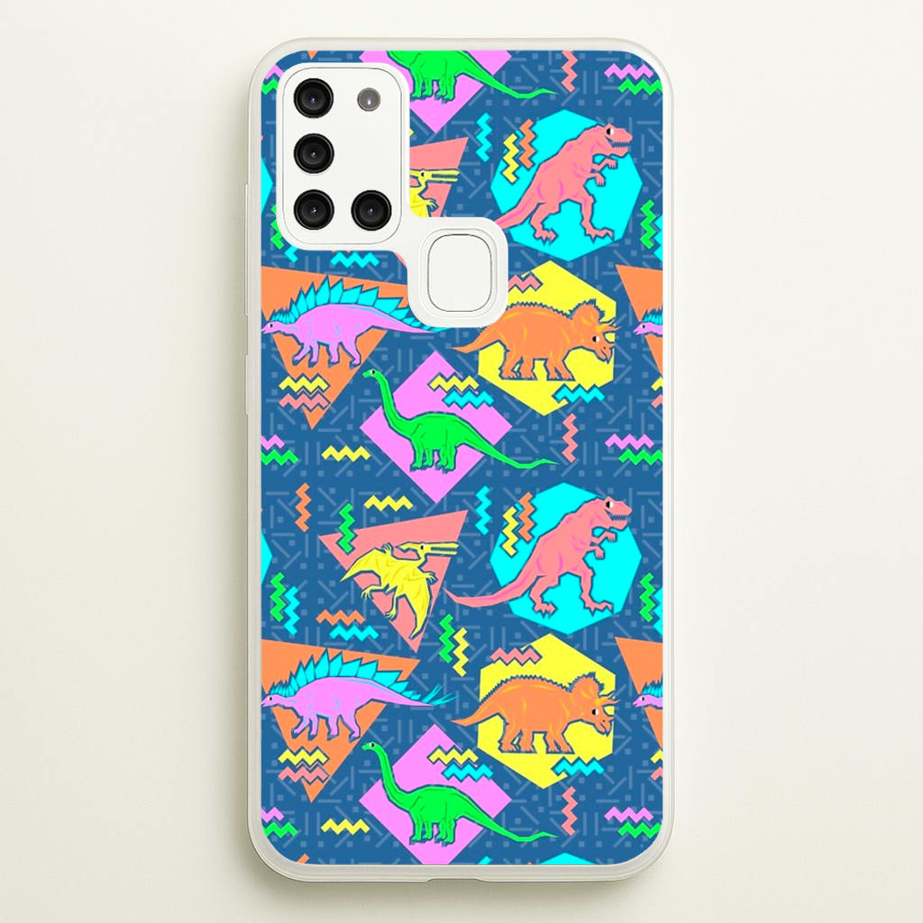 Nineties Dinosaurs Pattern  -  Phone Case for Galaxy A21s