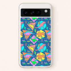 Nineties Dinosaurs Pattern  -  Phone Case for Google Pixel 8 Pro