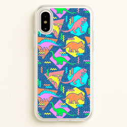 Nineties Dinosaurs Pattern  -  Phone Case for iPhone X / XS