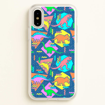 Nineties Dinosaurs Pattern  -  Phone Case for iPhone X / XS
