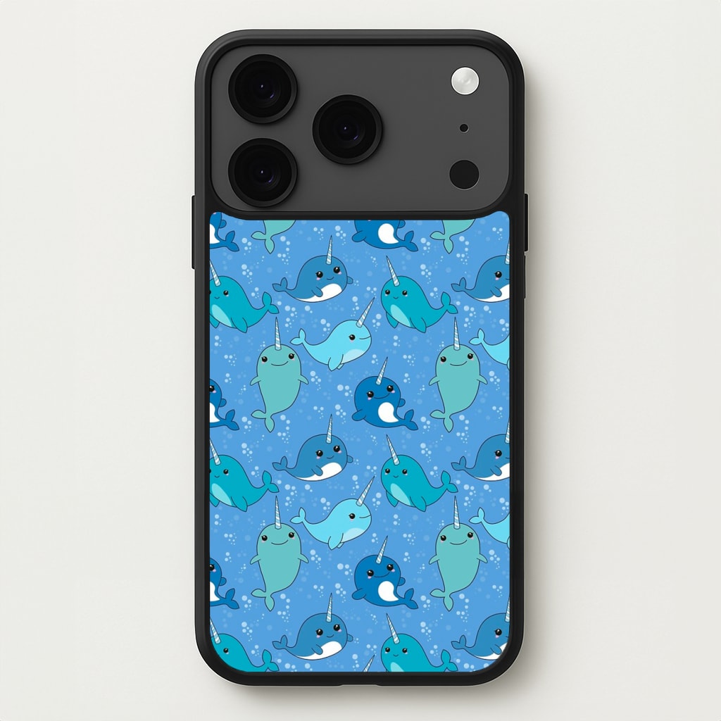 Narwhal Pattern Phone Case for iPhone 17 Pro Max