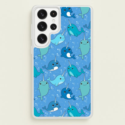 Narwhal Pattern  -  Phone Case for Galaxy S22 Ultra