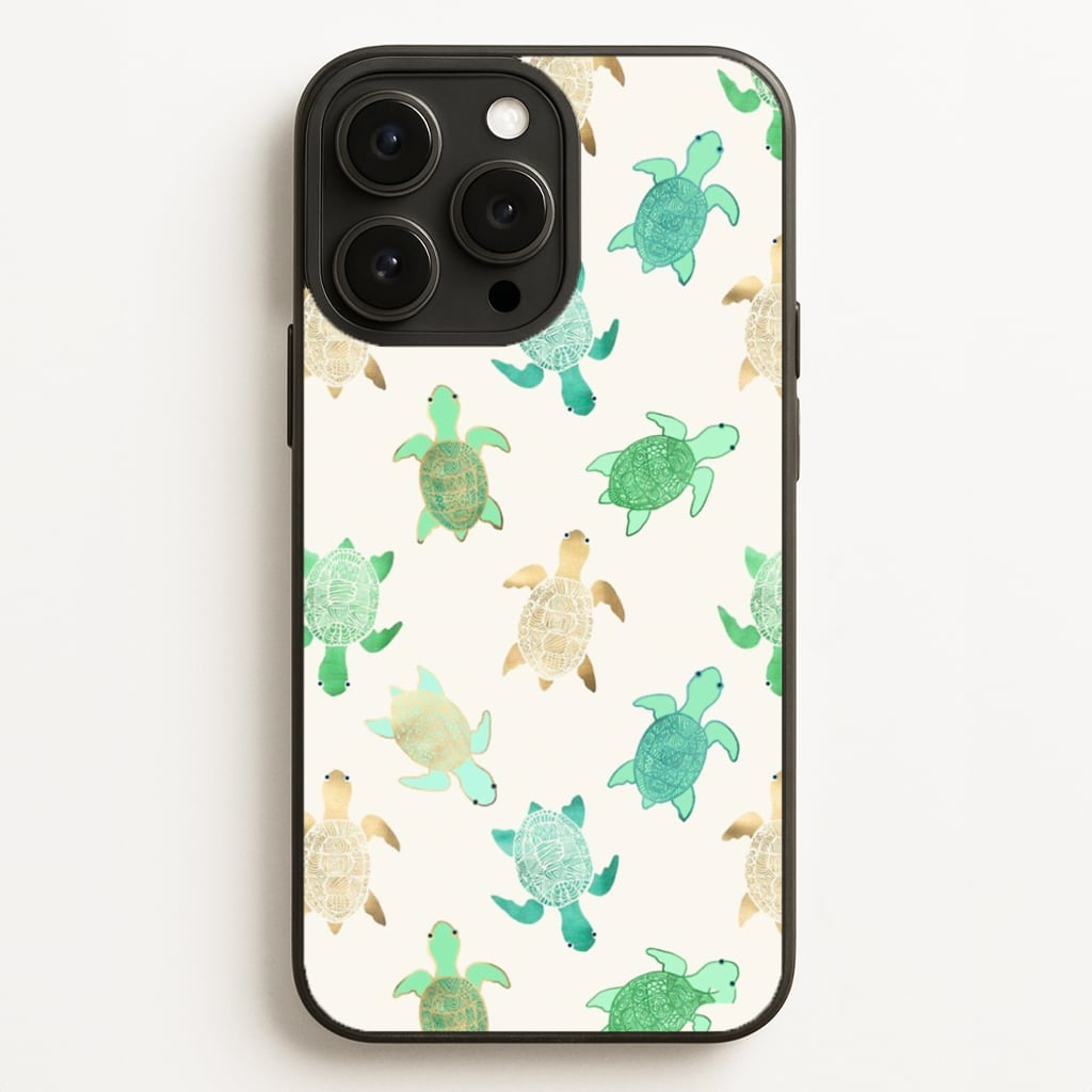 Gilded Jade & Mint Turtles  -  Phone Case for iPhone 16 Pro Max
