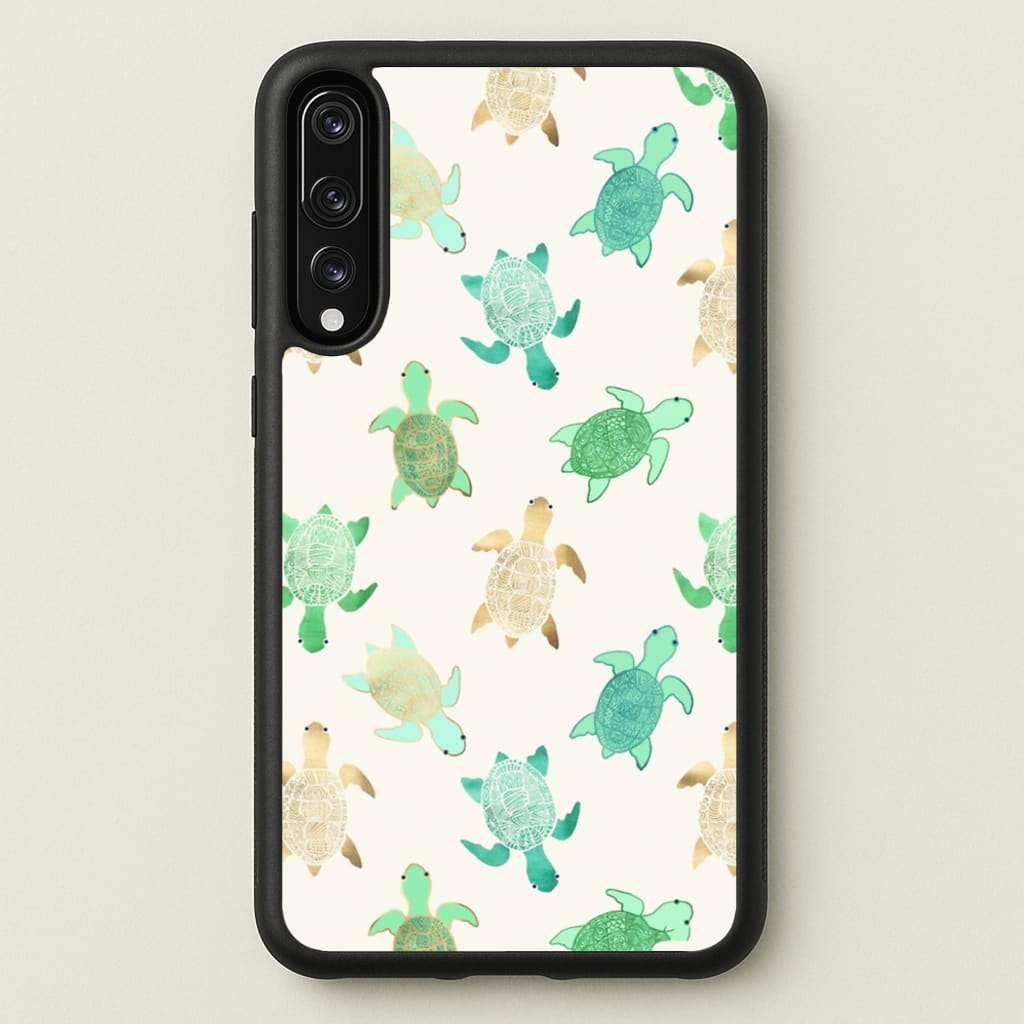 Gilded Jade & Mint Turtles  -  Phone Case for Huawei P20 Pro