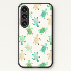 Gilded Jade & Mint Turtles  -  Phone Case for Galaxy S25