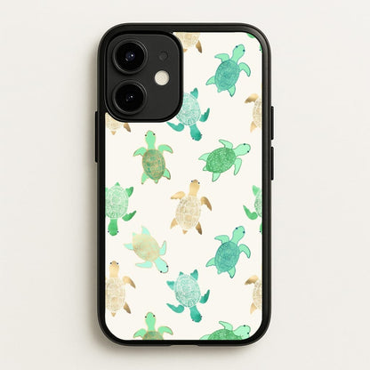 Gilded Jade & Mint Turtles  -  Phone Case for iPhone 12 / 12 Pro