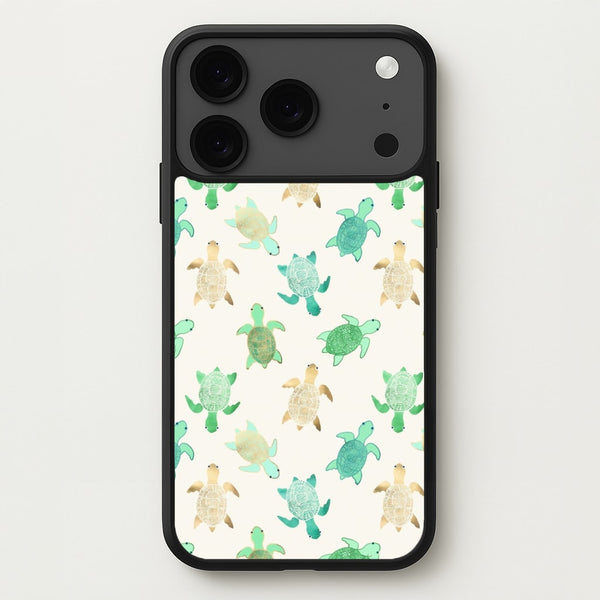 Gilded Jade & Mint Turtles Phone Case for iPhone 17 Pro