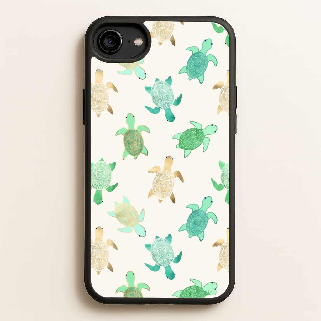 Gilded Jade & Mint Turtles  -  Phone Case for iPhone 6 / 7 / 8 / SE