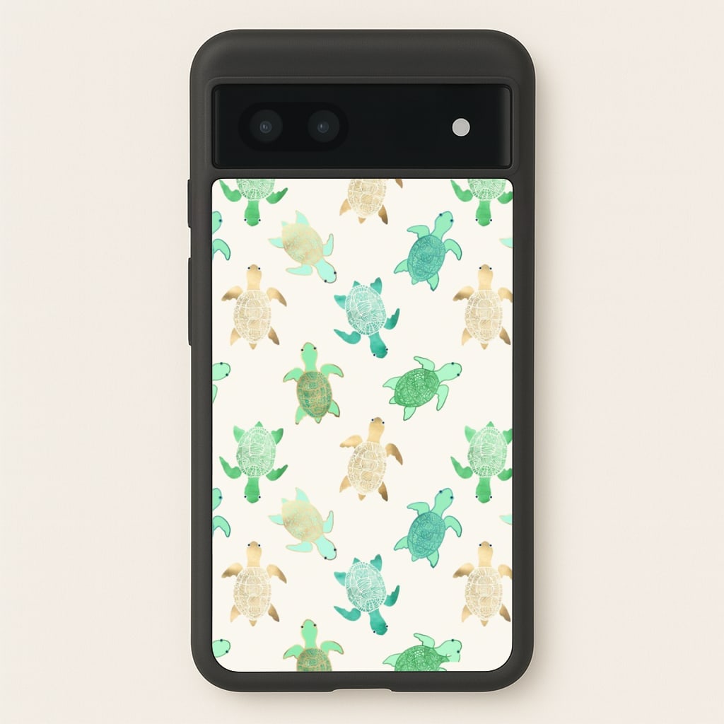 Gilded Jade & Mint Turtles  -  Phone Case for Google Pixel 7a
