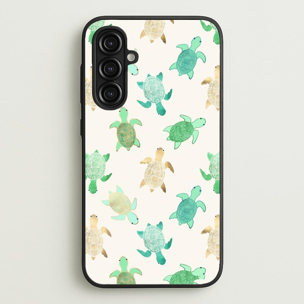 Gilded Jade & Mint Turtles  -  Phone Case for Galaxy A16
