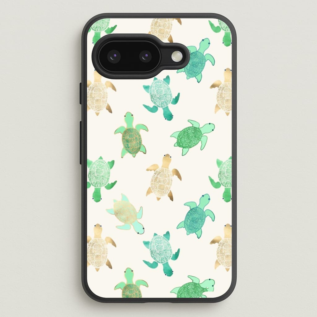 Gilded Jade & Mint Turtles  -  Phone Case for Google Pixel 9a