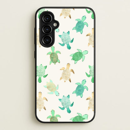 Gilded Jade & Mint Turtles  -  Phone Case for Galaxy A54