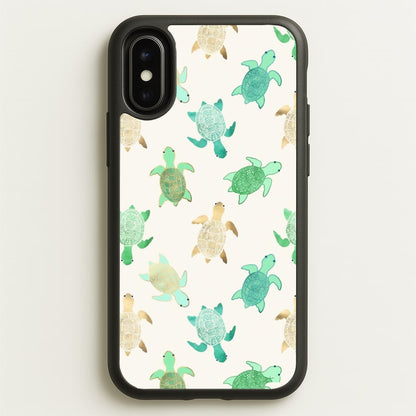 Gilded Jade & Mint Turtles  -  Phone Case for iPhone X / XS