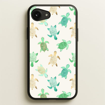 Gilded Jade & Mint Turtles  -  Phone Case for iPhone 16e