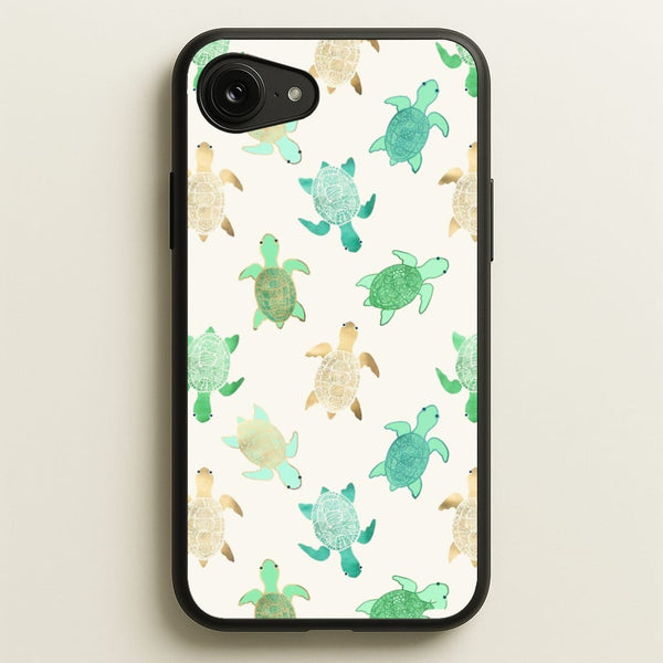 Gilded Jade & Mint Turtles  -  Phone Case for iPhone 16e