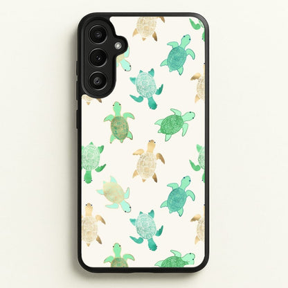 Gilded Jade & Mint Turtles  -  Phone Case for Galaxy A34