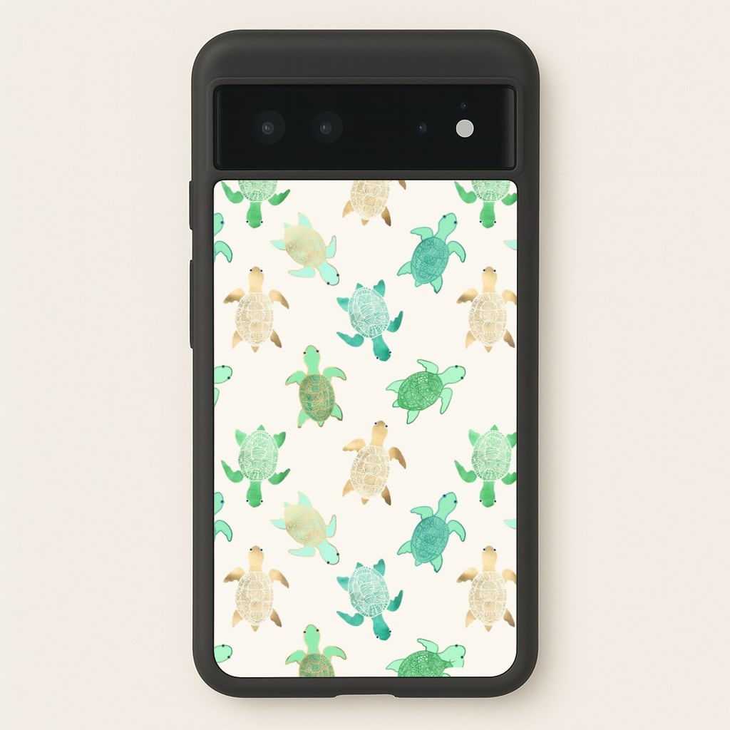 Gilded Jade & Mint Turtles  -  Phone Case for Google Pixel 6