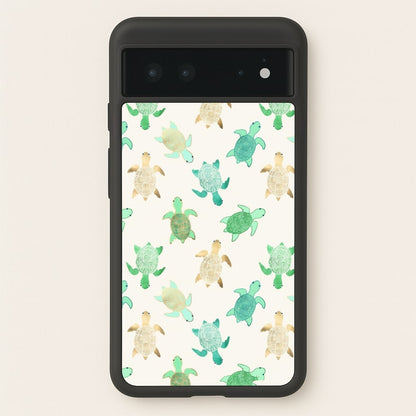 Gilded Jade & Mint Turtles  -  Phone Case for Google Pixel 6