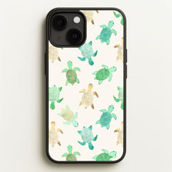 Gilded Jade & Mint Turtles  -  Phone Case for iPhone 13