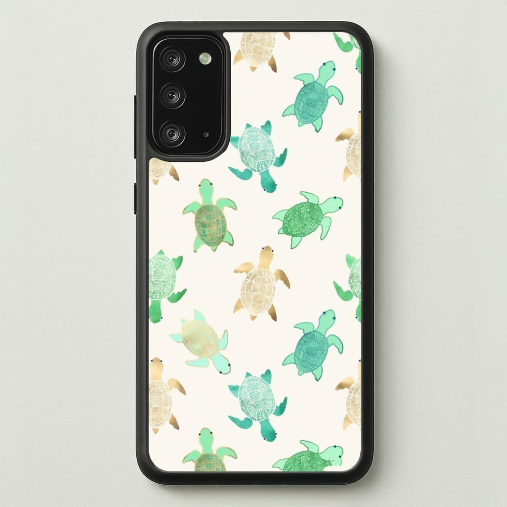 Gilded Jade & Mint Turtles  -  Phone Case for Galaxy Note 20