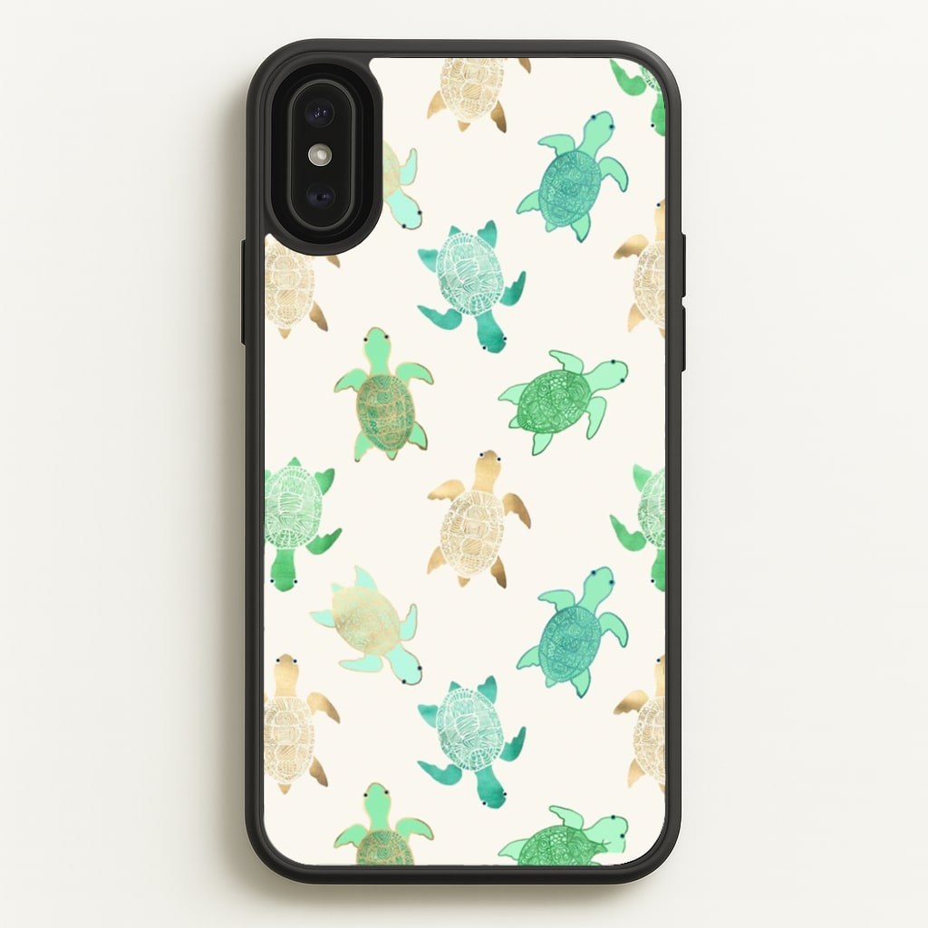 Gilded Jade & Mint Turtles  -  Phone Case for iPhone XS Max