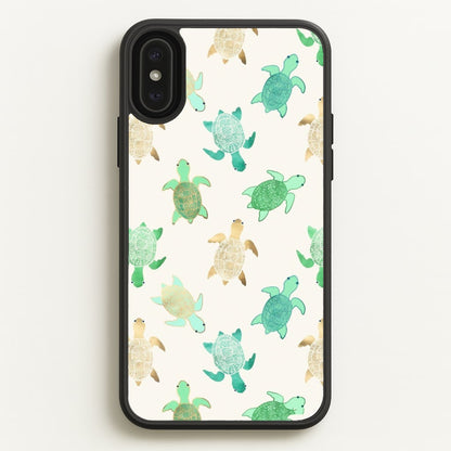 Gilded Jade & Mint Turtles  -  Phone Case for iPhone XS Max