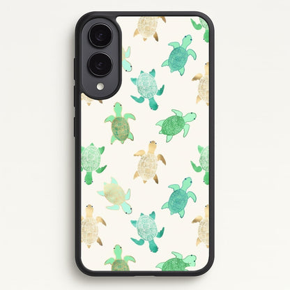 Gilded Jade & Mint Turtles  -  Phone Case for Galaxy S25 Edge