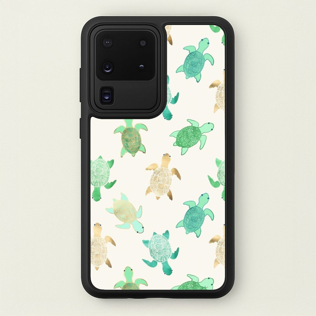 Gilded Jade & Mint Turtles  -  Phone Case for Galaxy S20 Ultra
