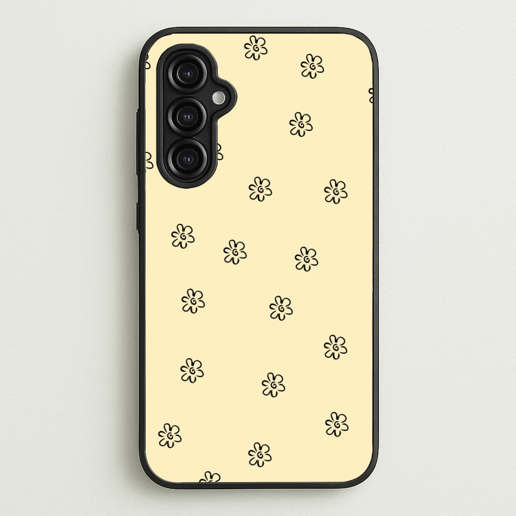 Detail Flower Pattern - Yellow  - Abstract Patterns Phone Case for Galaxy A14