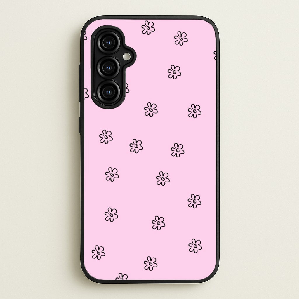 Detail Flower Pattern - Pink  - Abstract Patterns Phone Case for Galaxy A54
