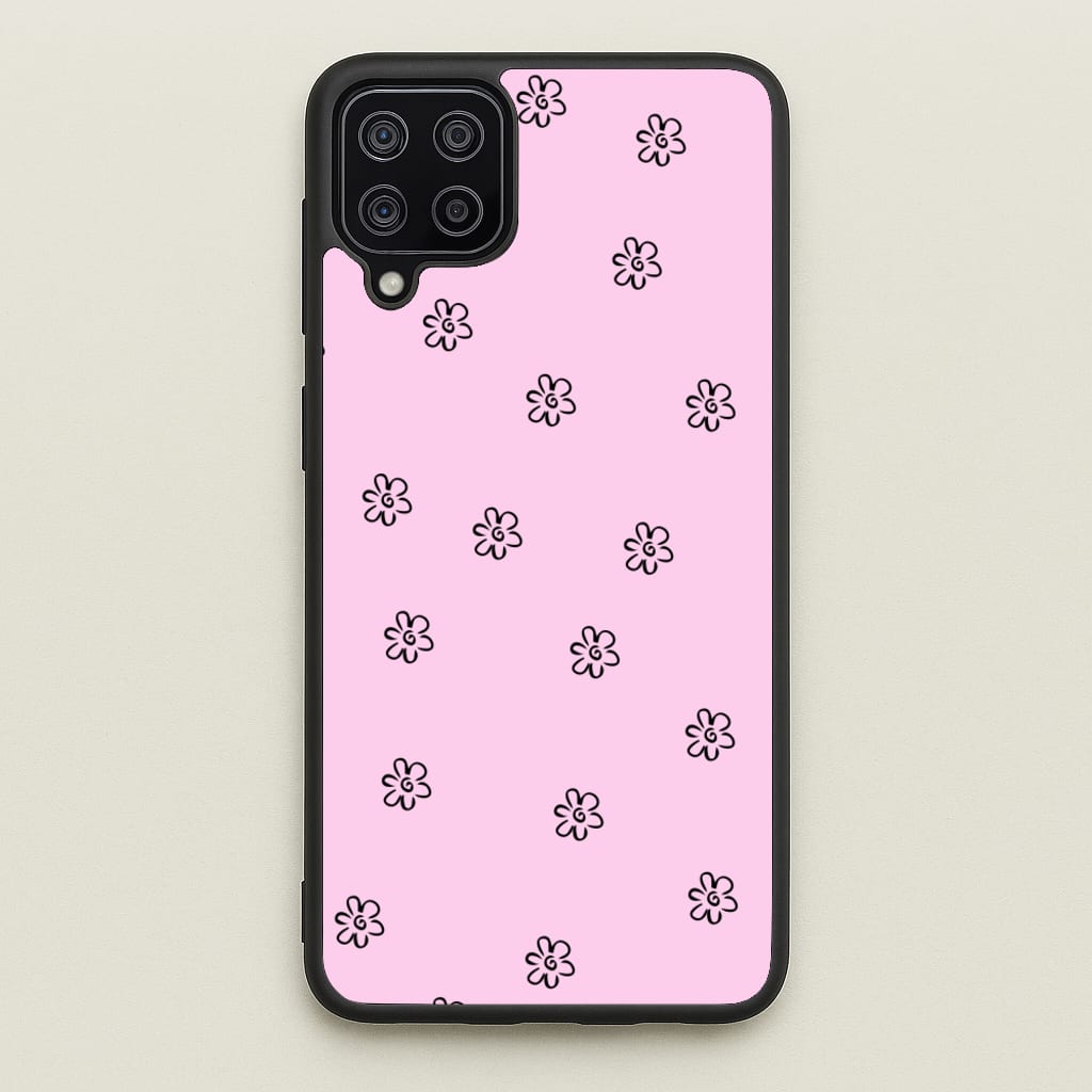 Detail Flower Pattern - Pink  - Abstract Patterns Phone Case for Galaxy A12