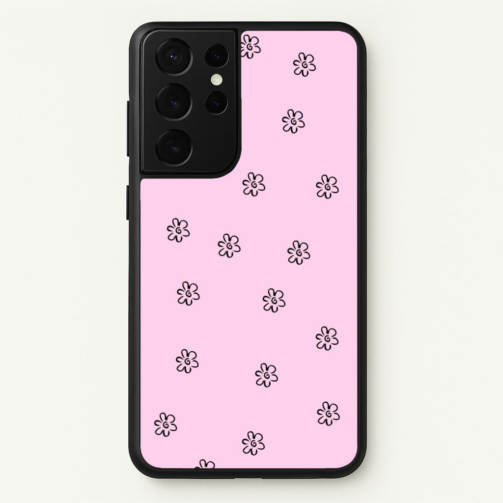 Detail Flower Pattern - Pink  - Abstract Patterns Phone Case for Galaxy S21 Ultra