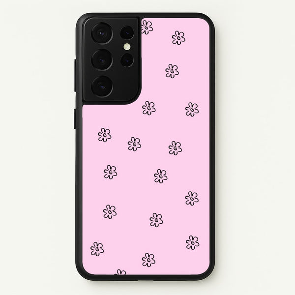 Detail Flower Pattern - Pink  - Abstract Patterns Phone Case for Galaxy S21 Ultra