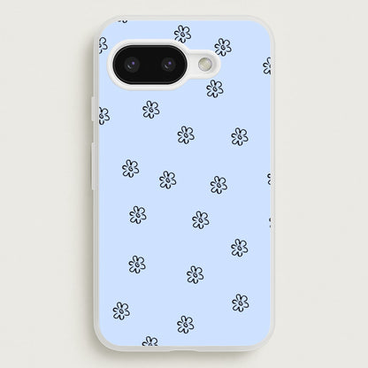 Detail Flower Pattern - Blue  -  Phone Case for Google Pixel 9a