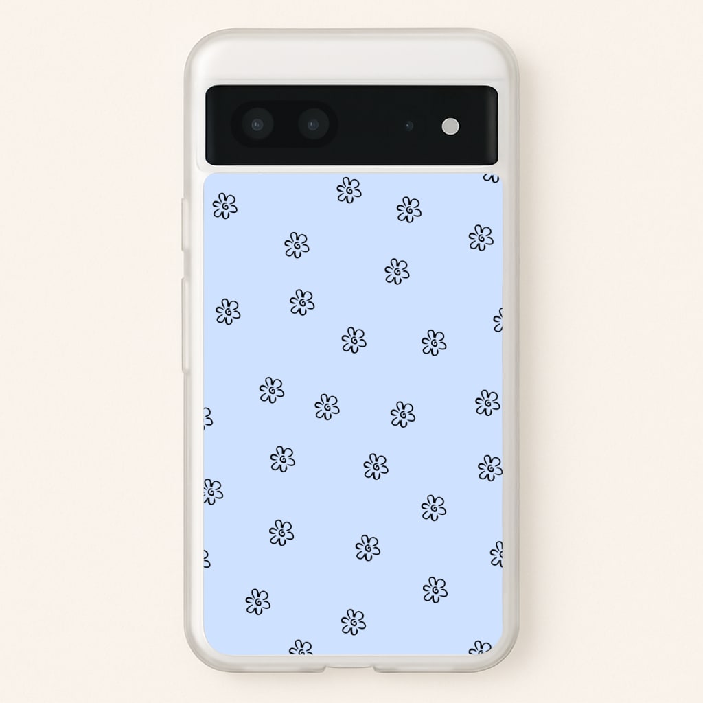 Detail Flower Pattern - Blue  -  Phone Case for Google Pixel 7