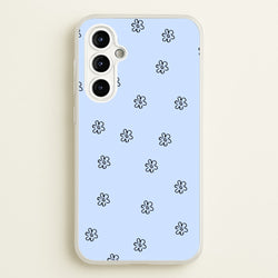 Detail Flower Pattern - Blue  -  Phone Case for Galaxy A54