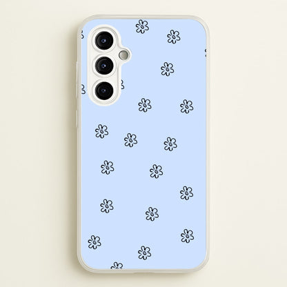 Detail Flower Pattern - Blue  -  Phone Case for Galaxy A54