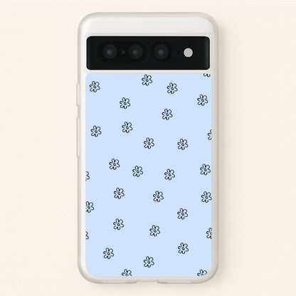 Detail Flower Pattern - Blue  -  Phone Case for Google Pixel 7 Pro