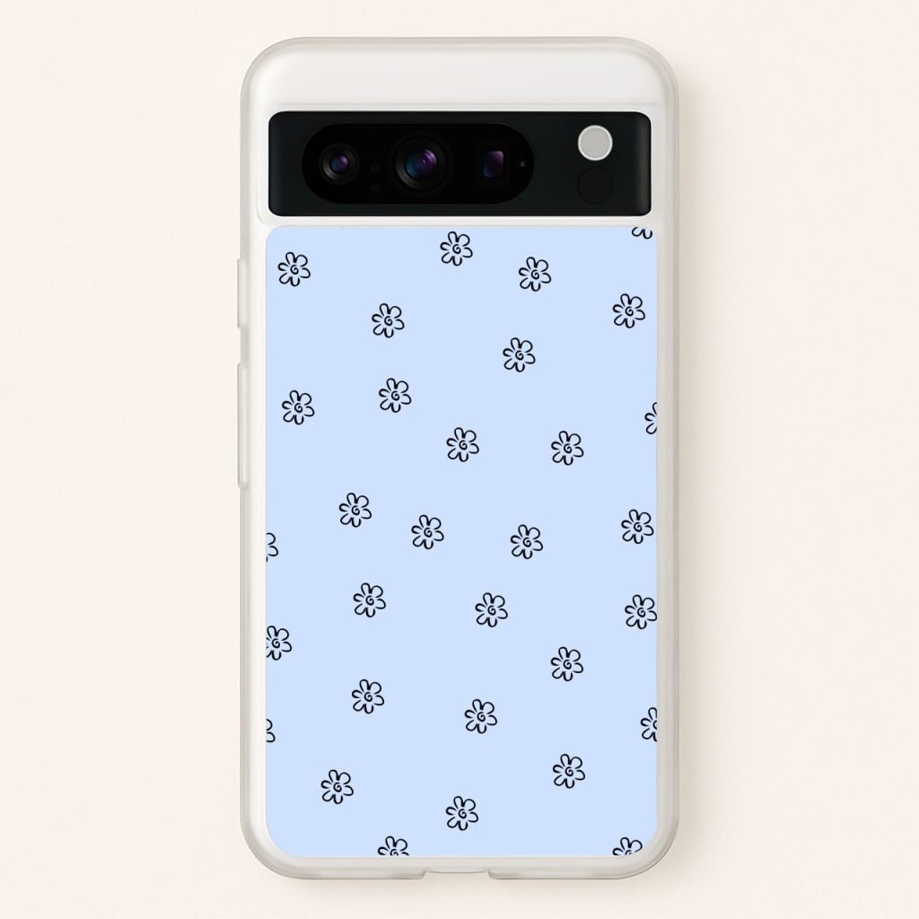 Detail Flower Pattern - Blue  -  Phone Case for Google Pixel 8 Pro