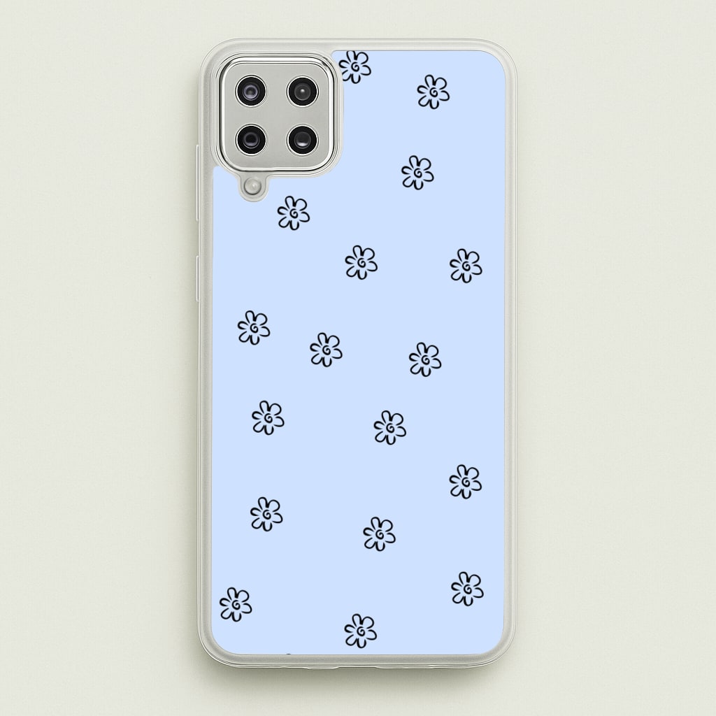 Detail Flower Pattern - Blue  -  Phone Case for Galaxy A12