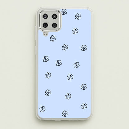 Detail Flower Pattern - Blue  -  Phone Case for Galaxy A12