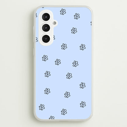 Detail Flower Pattern - Blue  -  Phone Case for Galaxy S23FE