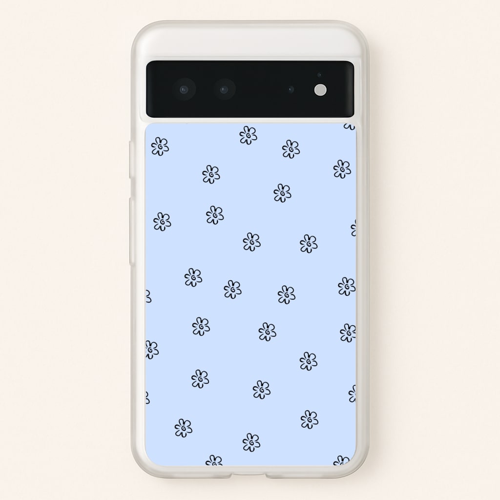 Detail Flower Pattern - Blue  -  Phone Case for Google Pixel 6