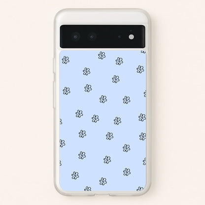 Detail Flower Pattern - Blue  -  Phone Case for Google Pixel 6