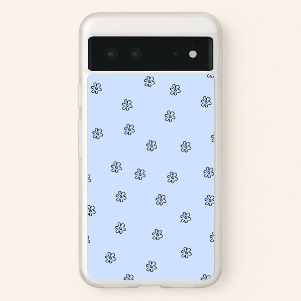 Detail Flower Pattern - Blue  -  Phone Case for Google Pixel 6
